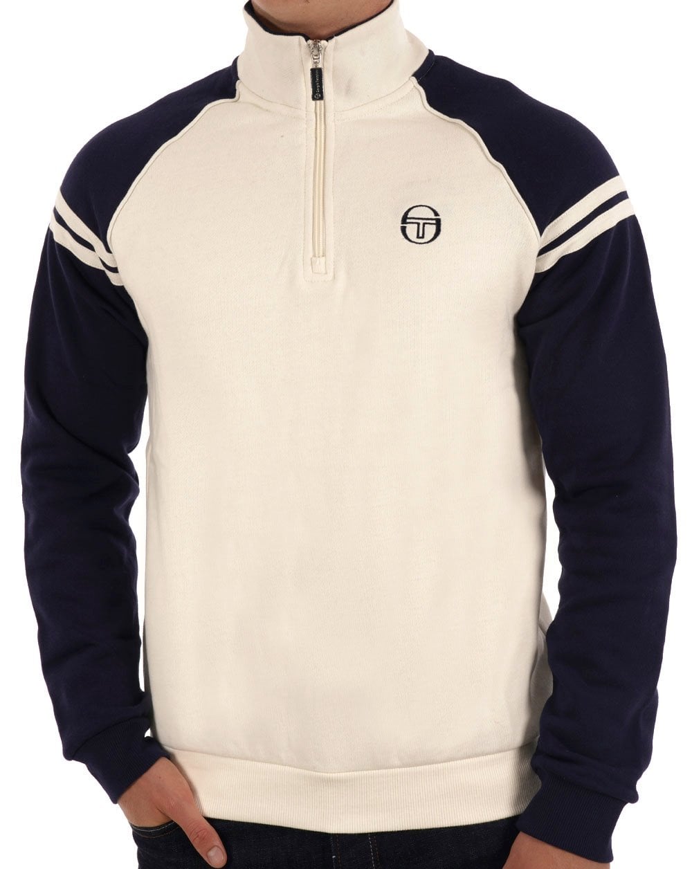 Sergio Tacchini Retro Qtr Zip Gardenia Navy