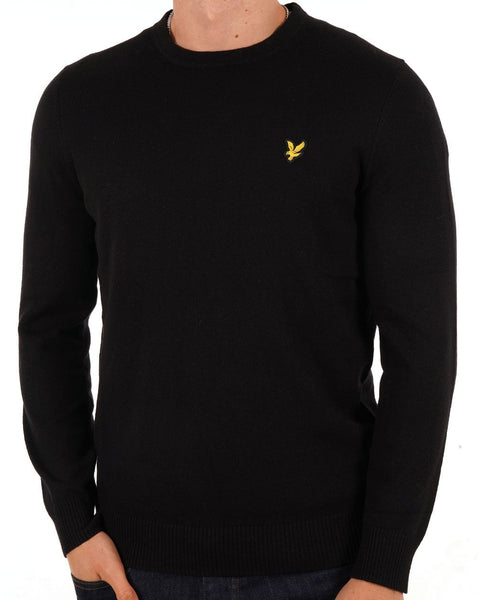 Lyle & Scott Cotton Merino Crew Jumper Jet Black