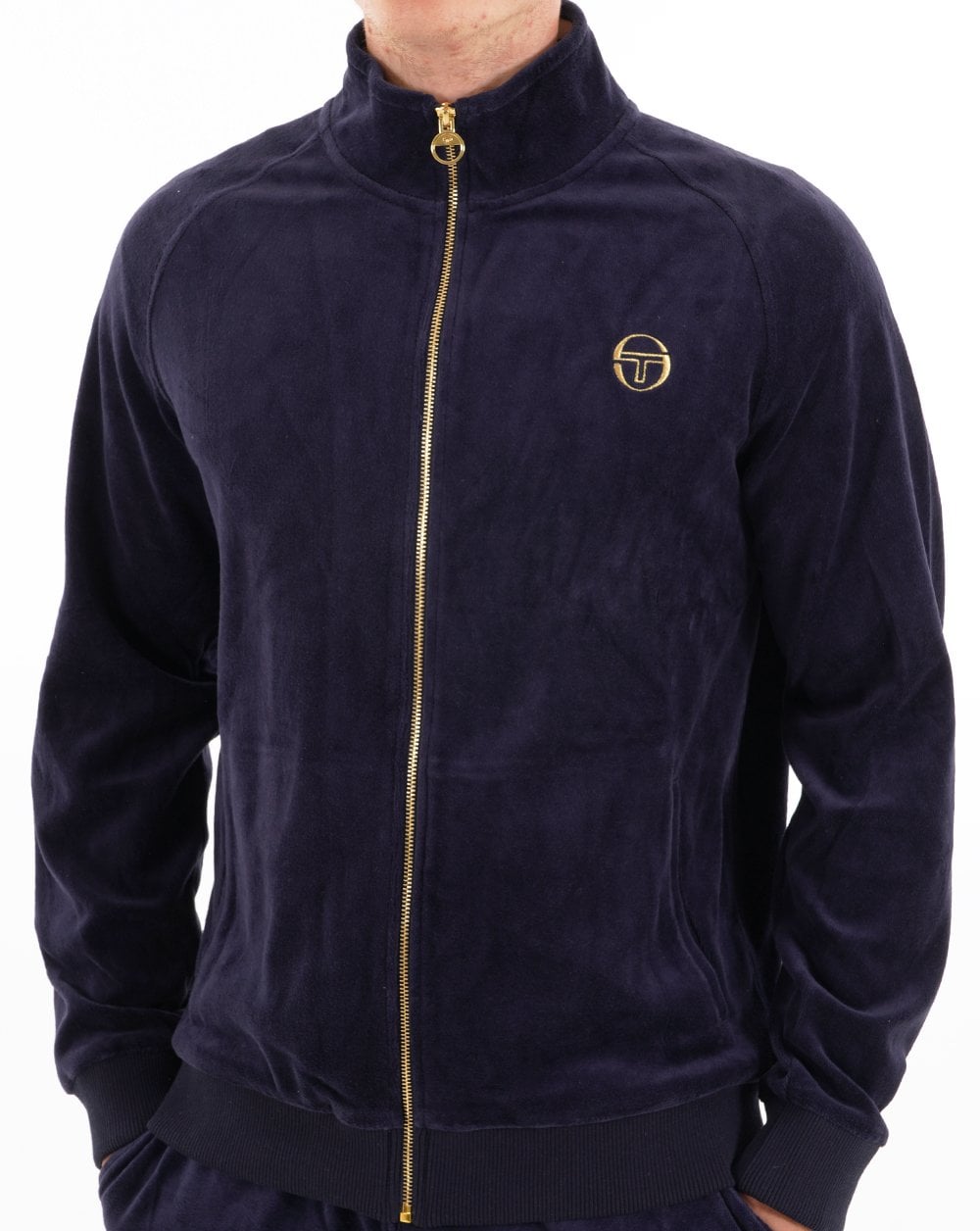 Sergio Tacchini Classic Velour Track Top Navy Blue