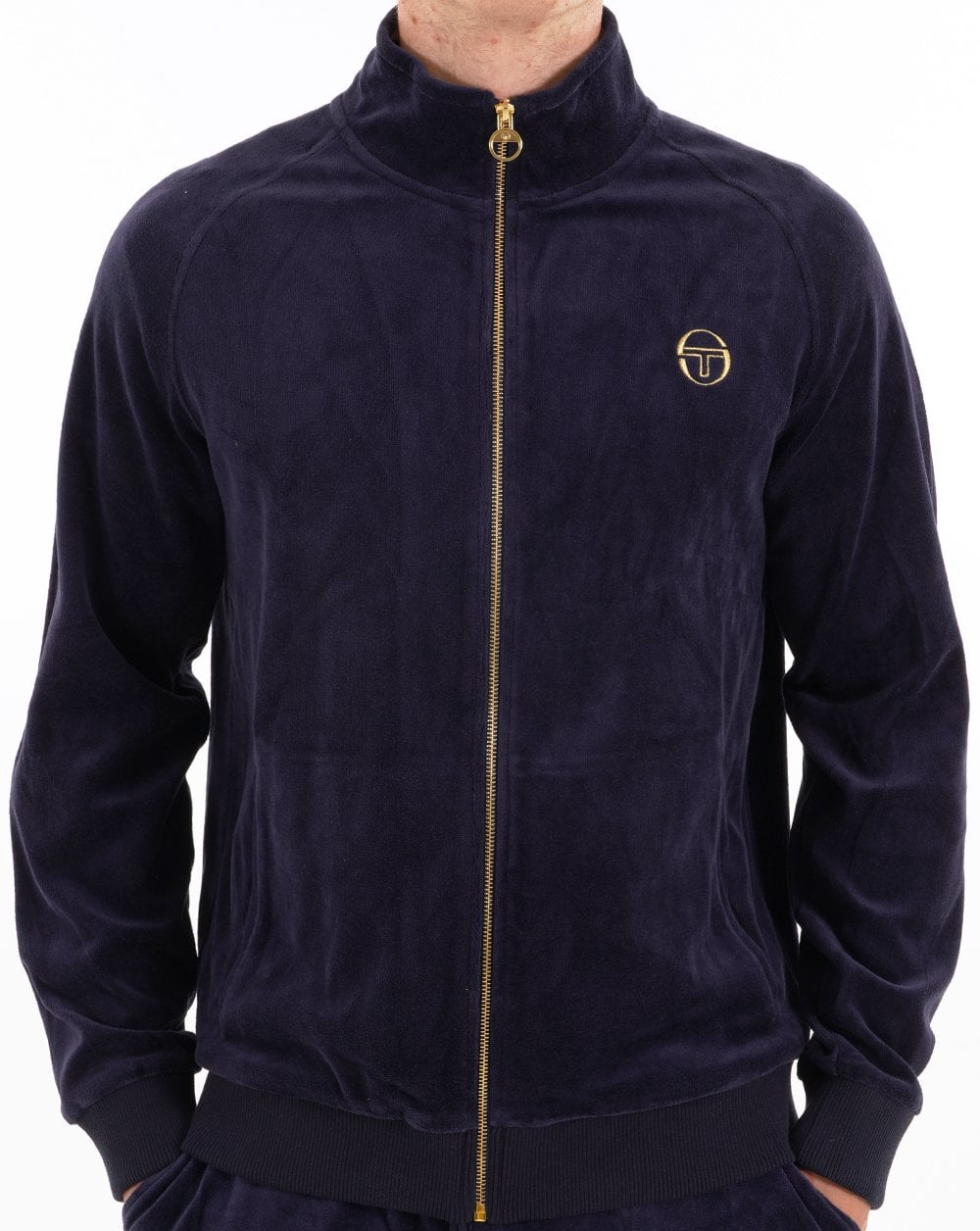 Sergio Tacchini Classic Velour Track Top Navy Blue