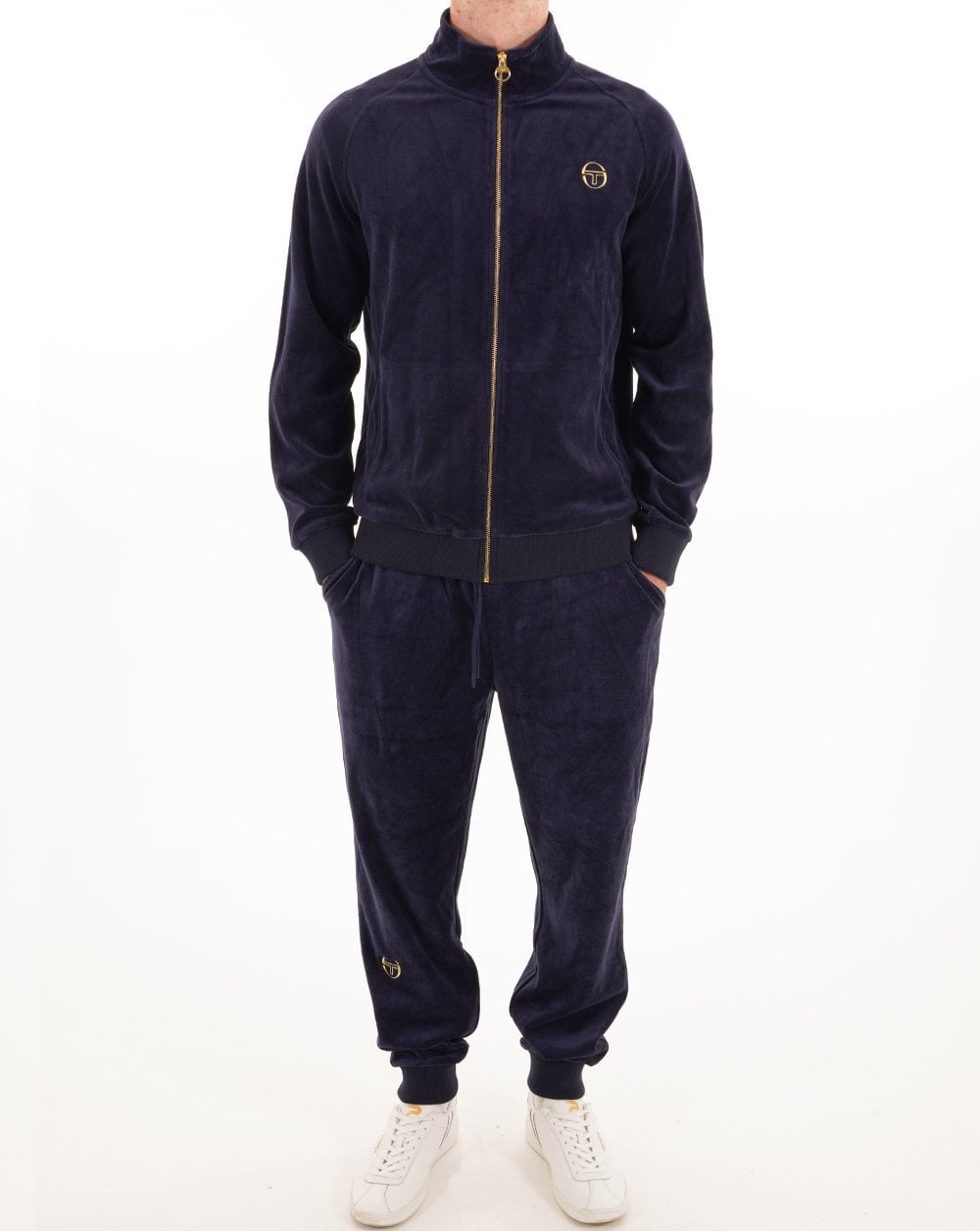 Sergio Tacchini Classic Velour Track Top Navy Blue