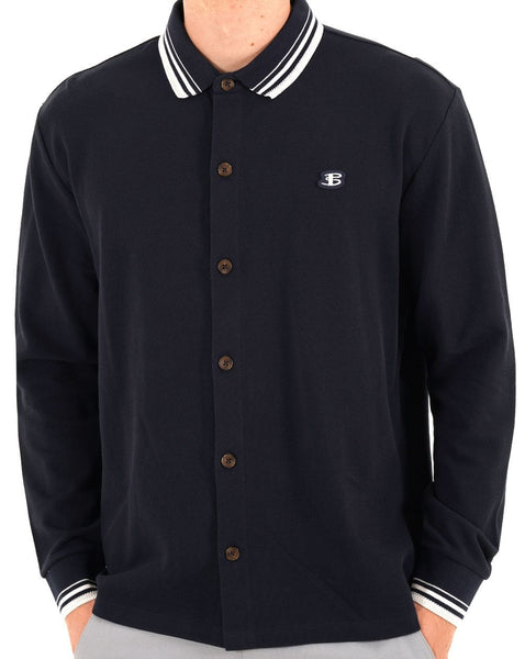 Ben Sherman Tipped LS Polo Dark Navy
