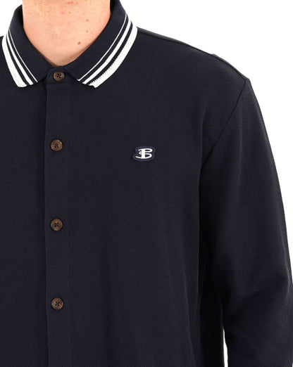Ben Sherman Tipped LS Polo Dark Navy