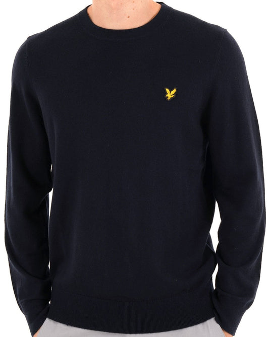 Lyle & Scott Cotton Merino Crew Jumper Dark Navy