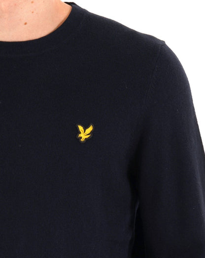 Lyle & Scott Cotton Merino Crew Jumper Dark Navy
