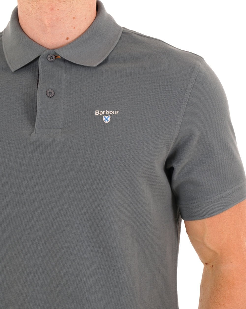 Barbour Tartan Pique Polo Bluestone