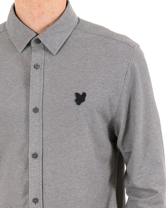 Lyle & Scott Pique Interlock Shirt Chambray Blue