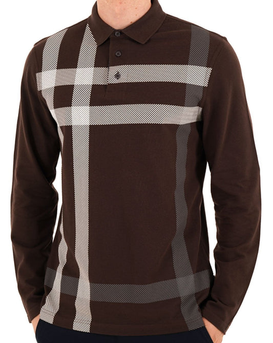 Barbour Blaine Long Sleeve Polo Dark Oak