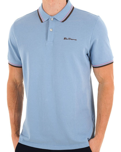 Ben Sherman Signature Pique Polo Pale Blue