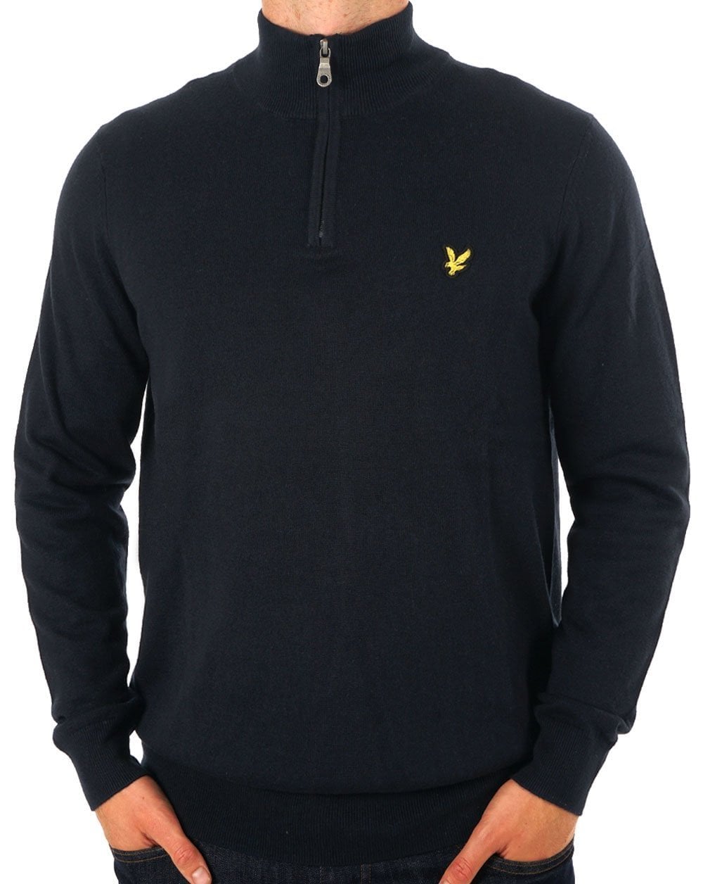Lyle & Scott Cotton Merino 1/4 Zip Jumper Dark Navy