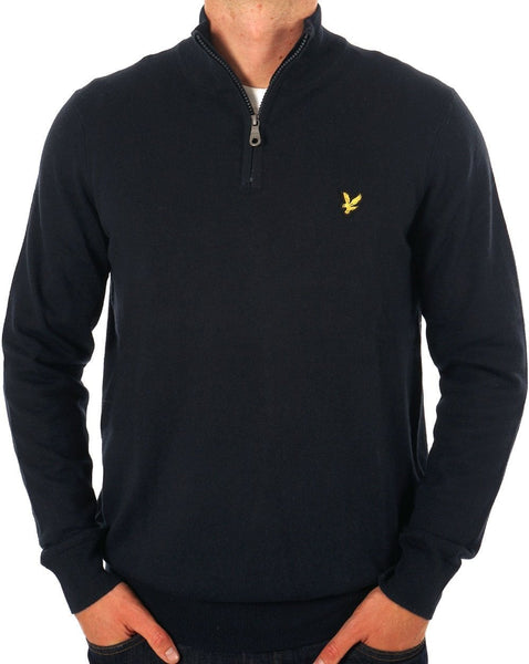 Lyle & Scott Cotton Merino 1/4 Zip Jumper Dark Navy