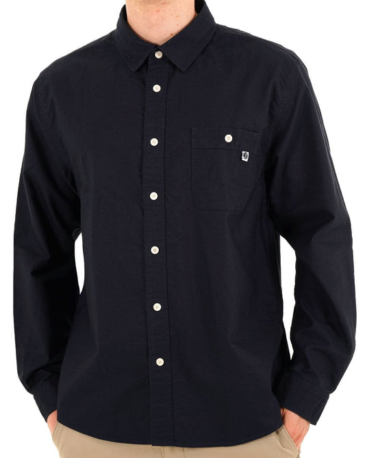 Pretty Green House Paisley Oxford Shirt Navy