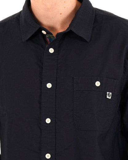 Pretty Green House Paisley Oxford Shirt Navy