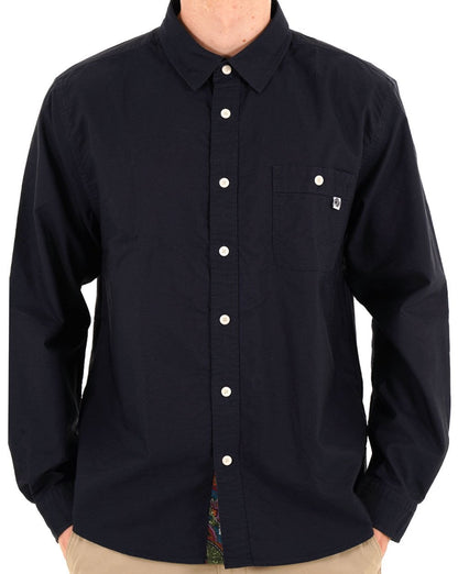 Pretty Green House Paisley Oxford Shirt Navy