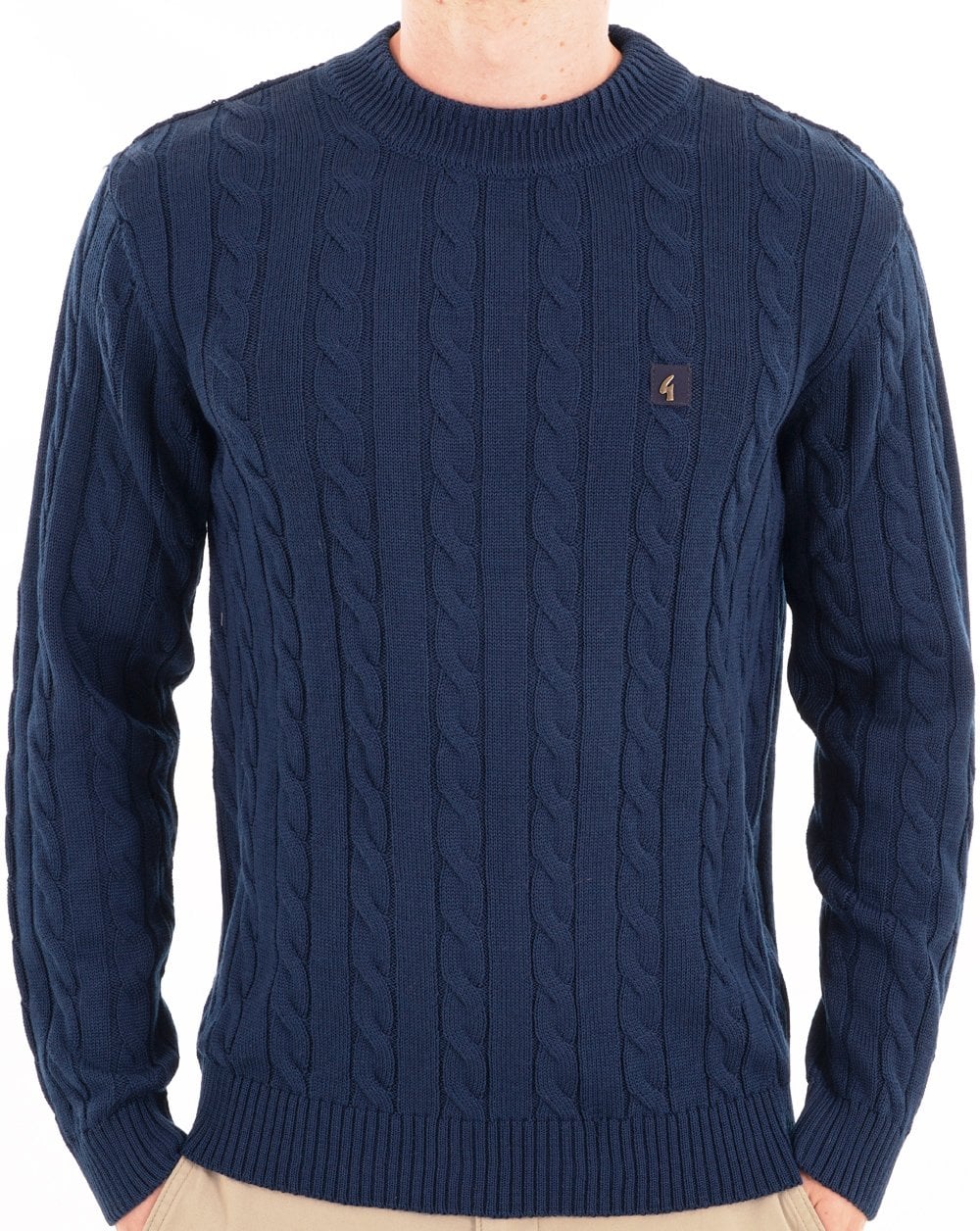 Gabicci Vintage Temor Cable Knit Navy