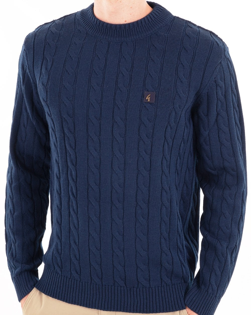 Gabicci Vintage Temor Cable Knit Navy