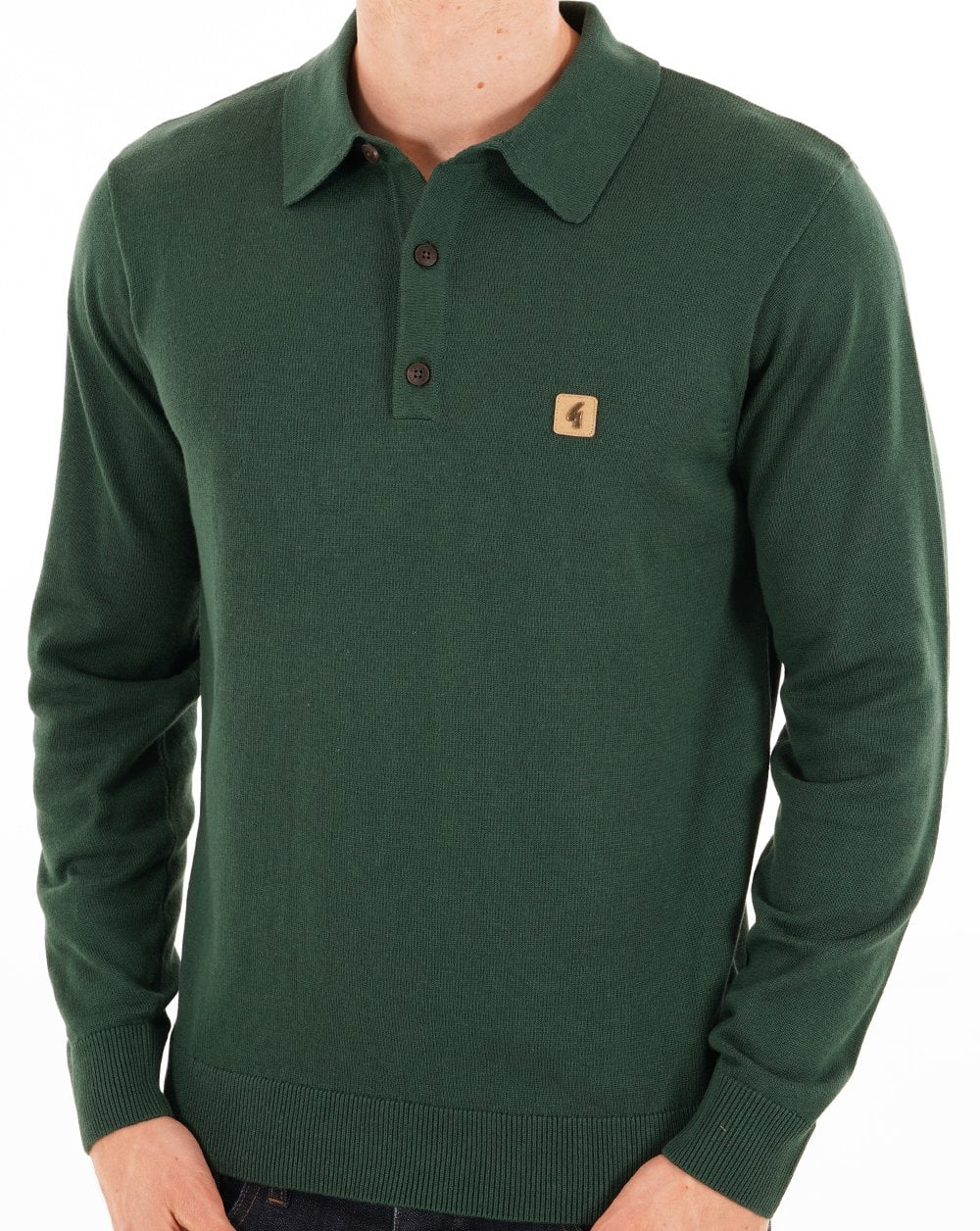 Gabicci Vintage Francesco Knitted Polo Ivy Green