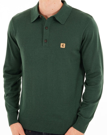 Gabicci Vintage Francesco Knitted Polo Ivy Green