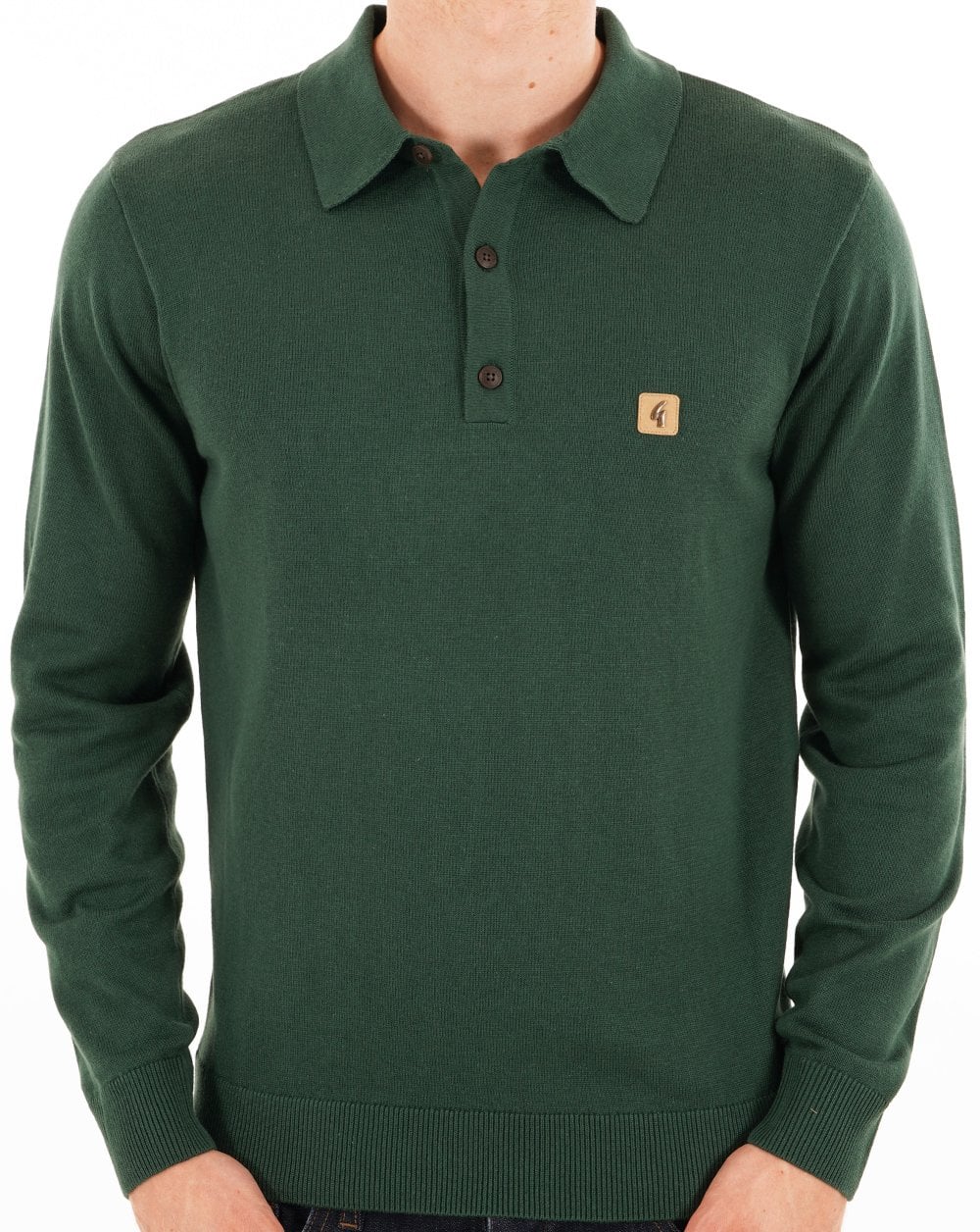 Gabicci Vintage Francesco Knitted Polo Ivy Green