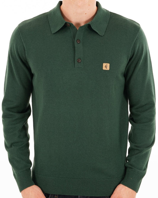 Gabicci Vintage Francesco Knitted Polo Ivy Green