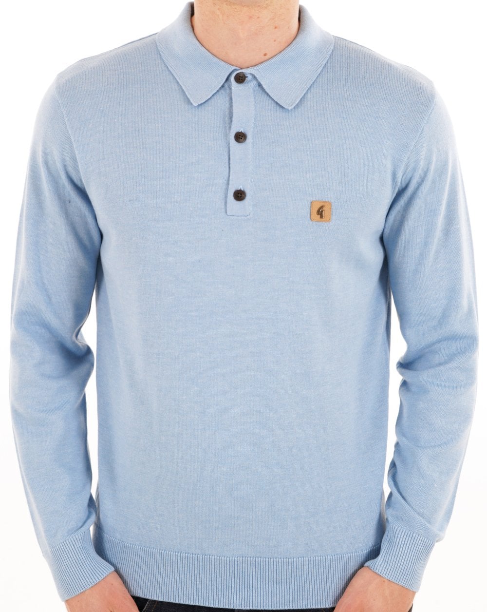 Gabicci Vintage Francesco Knitted Polo Sky Ice