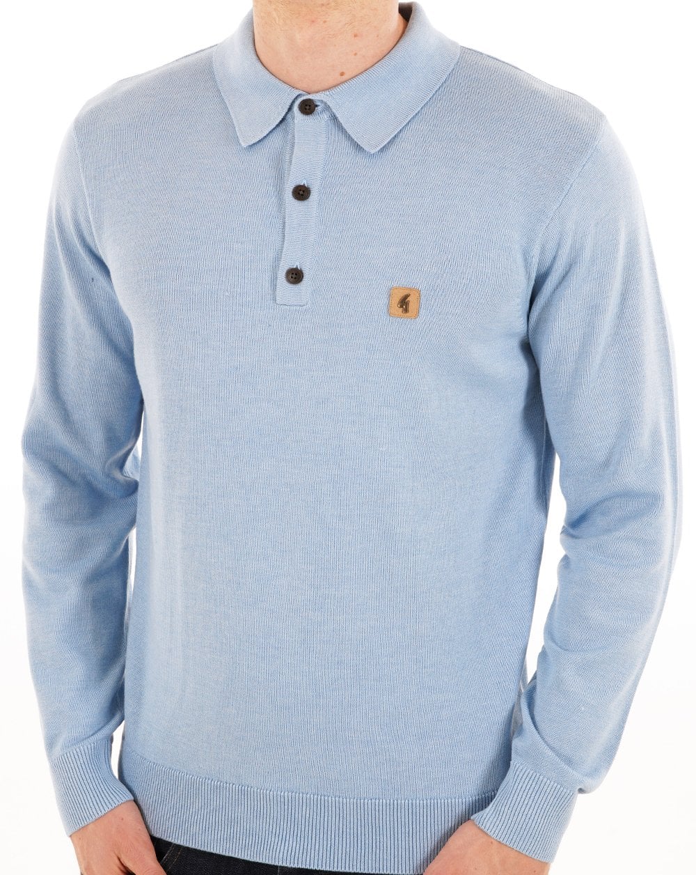 Gabicci Vintage Francesco Knitted Polo Sky Ice