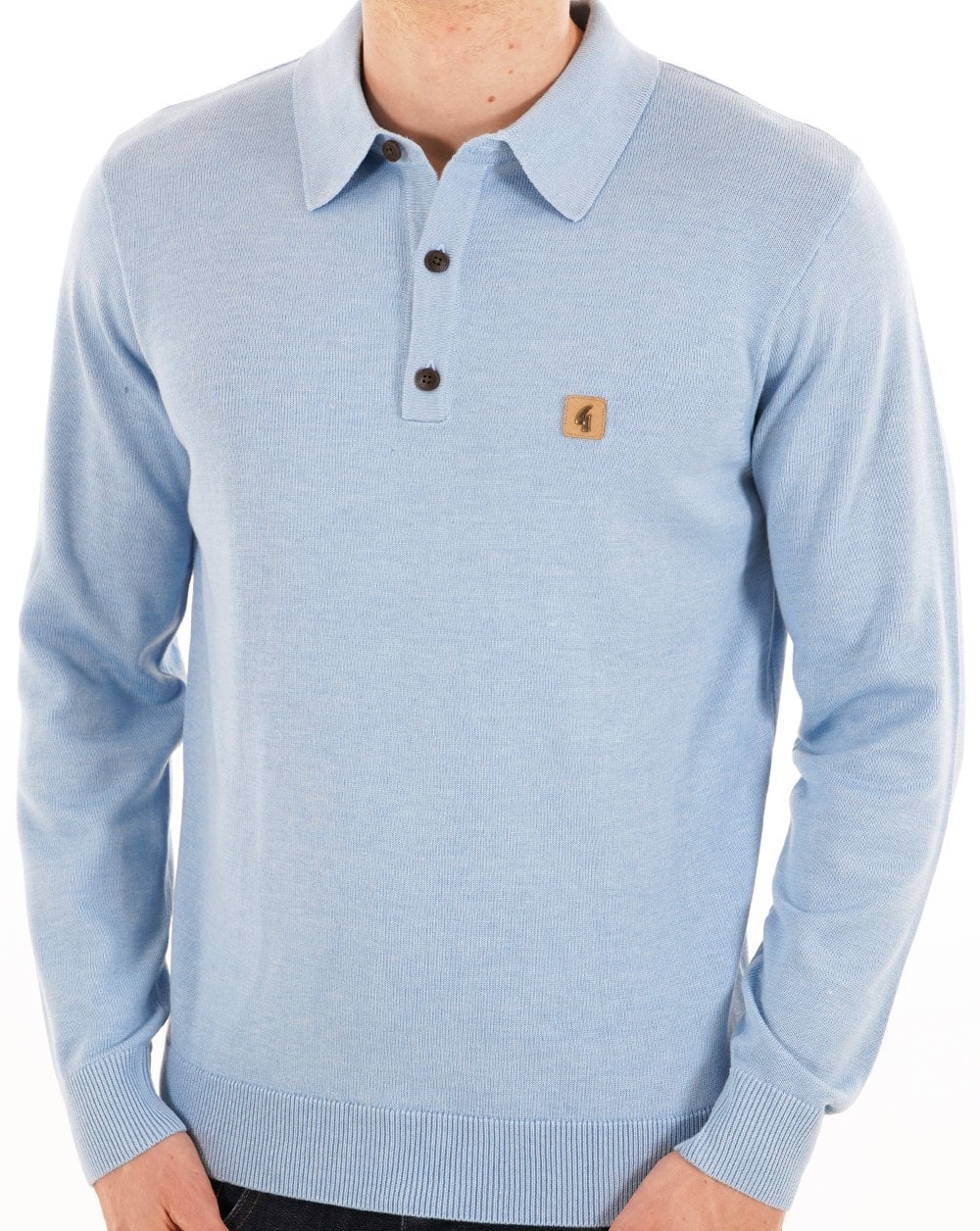 Gabicci Vintage Francesco Knitted Polo Sky Ice