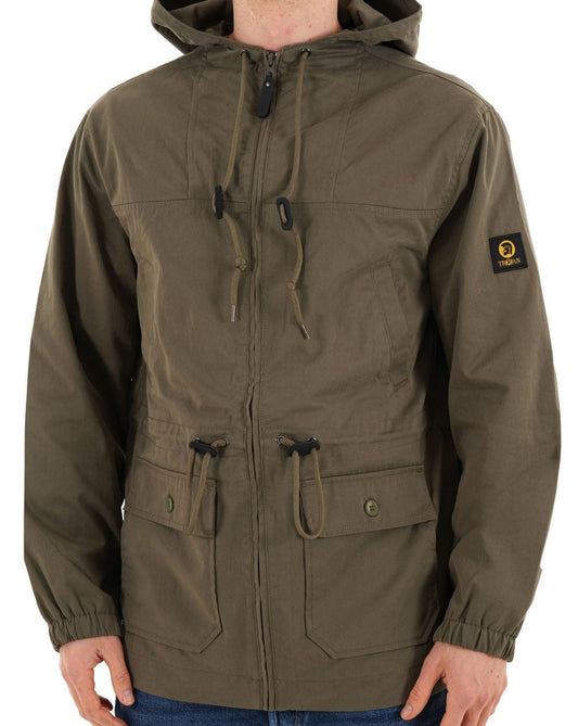 Trojan Twill Badged Parka Army