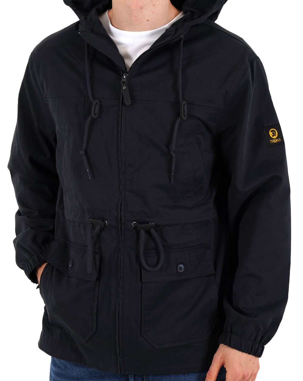 Trojan Twill Badged Parka Navy
