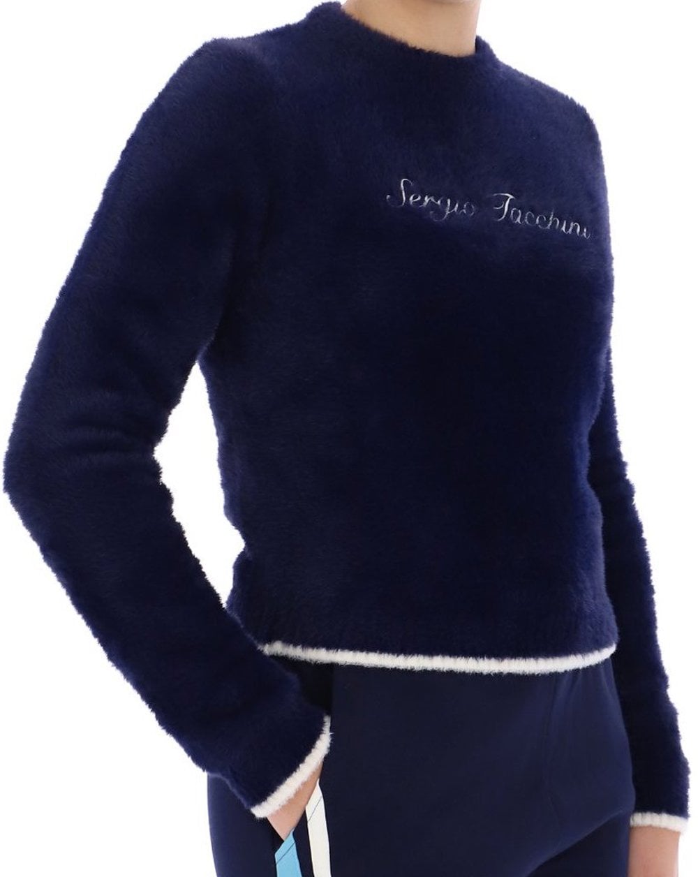 Sergio Tacchini Helena Brushed Crew Jumper Navy Blue