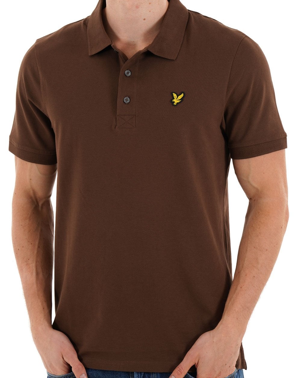 Lyle & Scott Plain Polo Shirt Bottle Brown