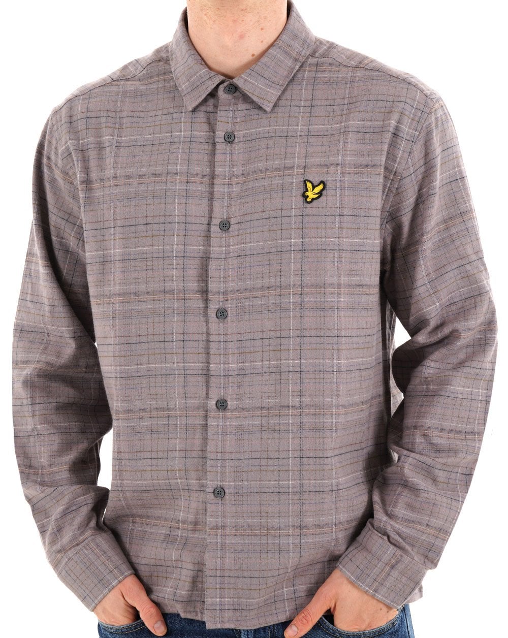 Lyle & Scott Checked Flannel Shirt Gull Grey
