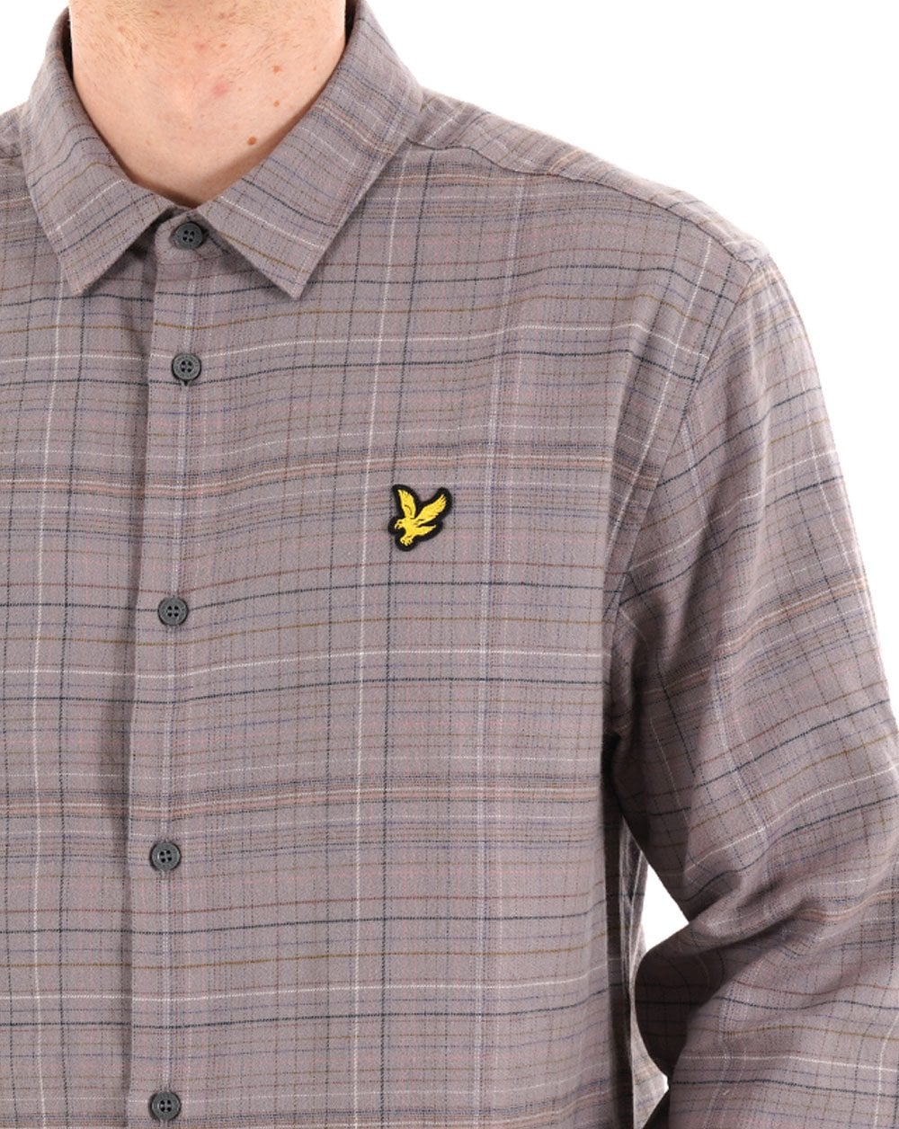 Lyle & Scott Checked Flannel Shirt Gull Grey