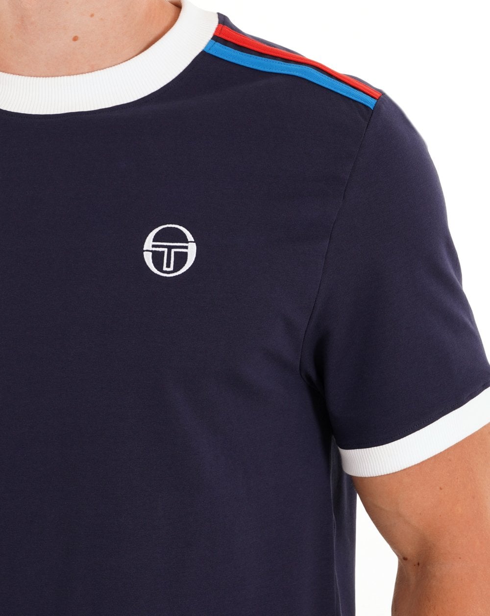 Sergio Tacchini Triste T Shirt Navy Blue/White