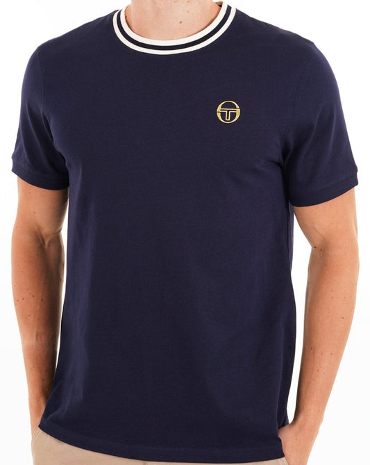 Sergio Tacchini Rainer T Shirt Navy Blue/Gardenia