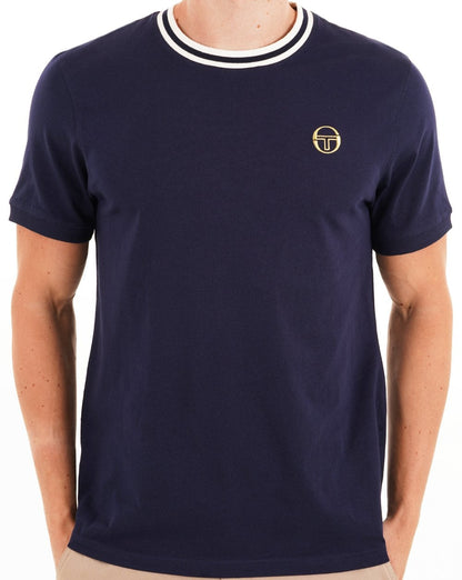 Sergio Tacchini Rainer T Shirt Navy Blue/Gardenia