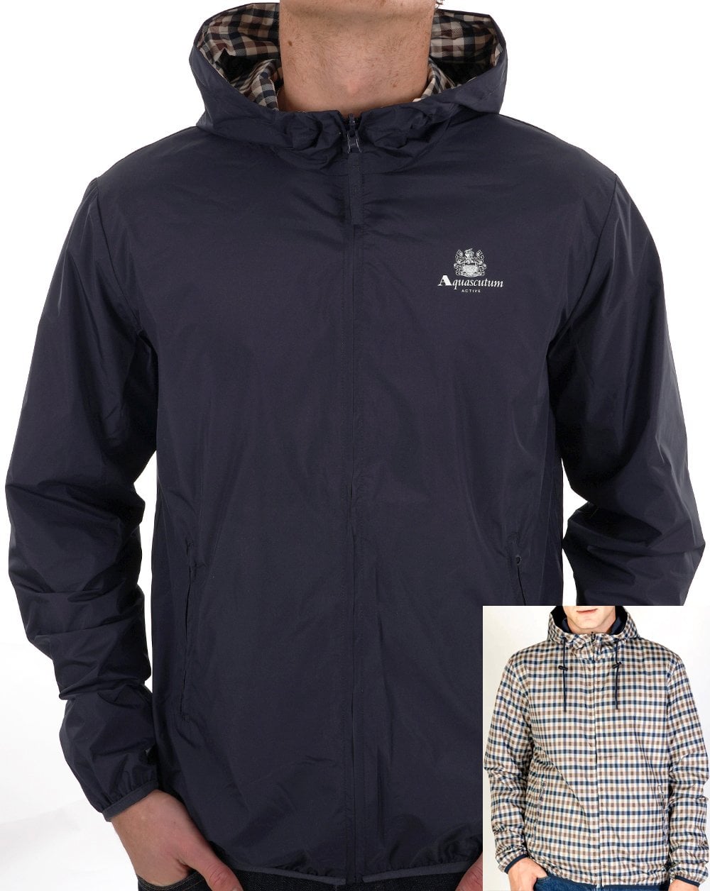 Aquascutum Hooded Sailor Reversible Jacket Navy
