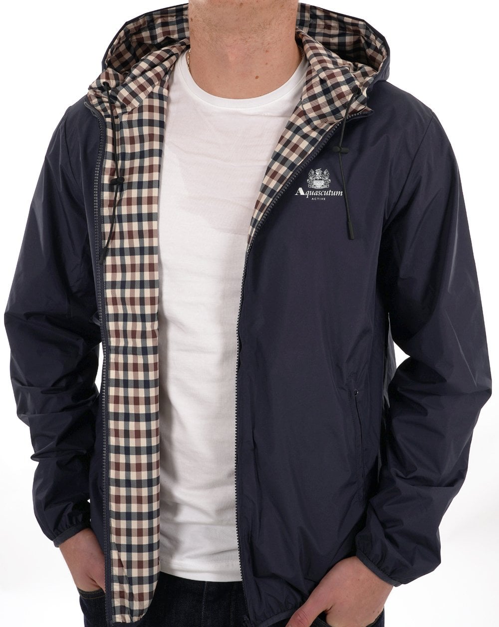 Aquascutum Hooded Sailor Reversible Jacket Navy