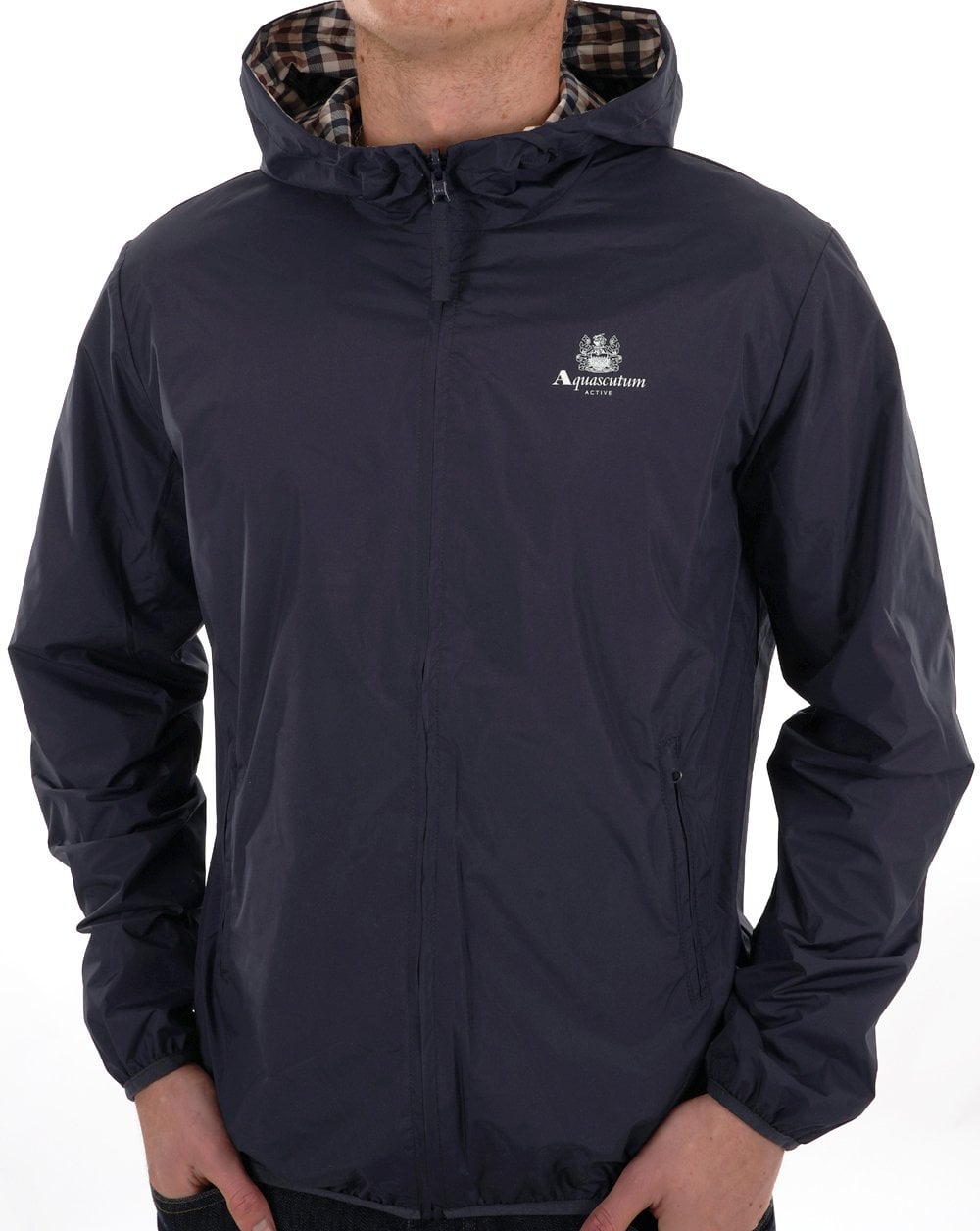 Aquascutum Hooded Sailor Reversible Jacket Navy