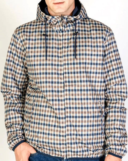 Aquascutum Hooded Sailor Reversible Jacket Navy