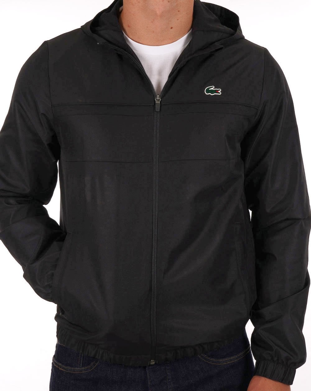 ココ‼️Lacoste ブラック ブルゾン Lacoste Sport Hooded Jacket Black - 80s Casual Classics – 80's