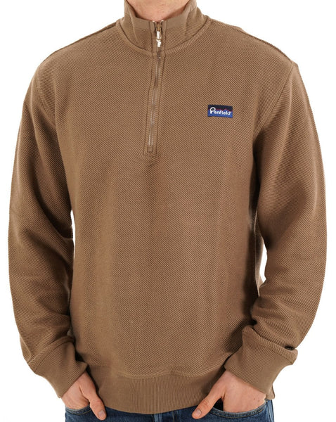 Penfield Berkeley Textured Half Zip Top Lead Grey