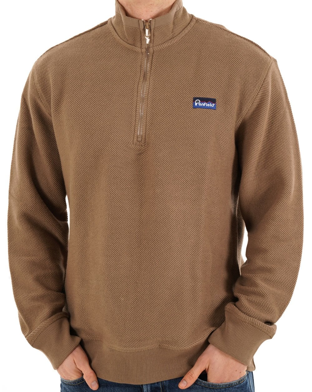 Penfield Berkeley Textured Half Zip Top Lead Grey