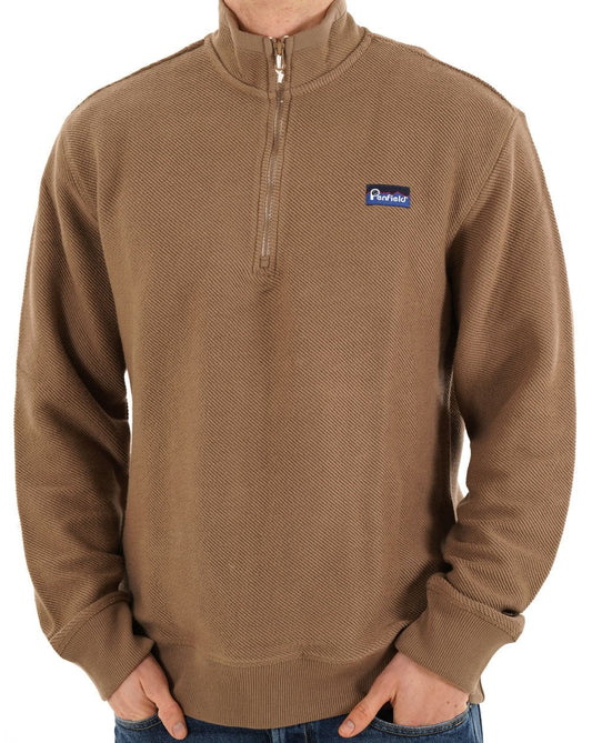 Penfield Berkeley Textured Half Zip Top Lead Grey