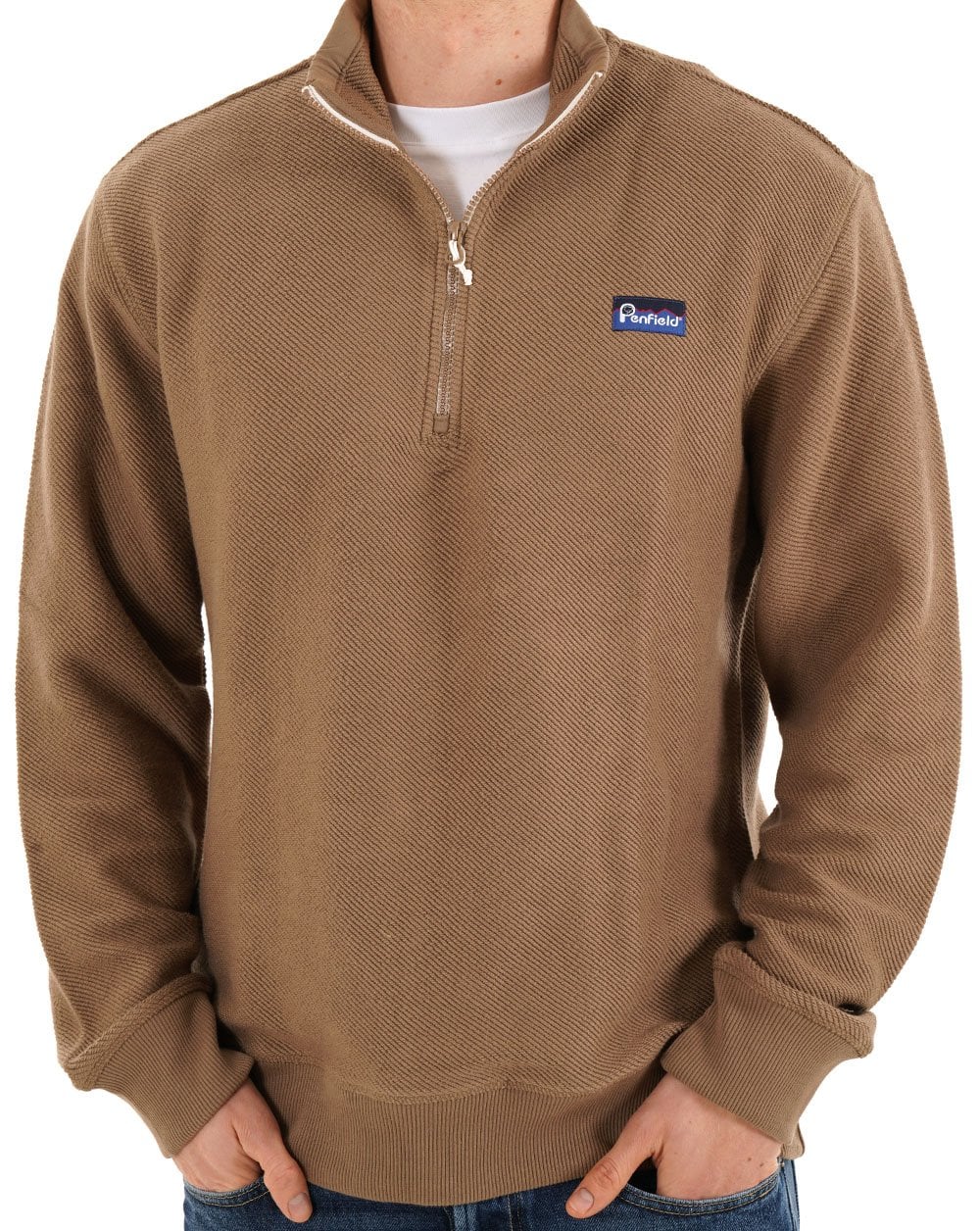 Penfield Berkeley Textured Half Zip Top Lead Grey