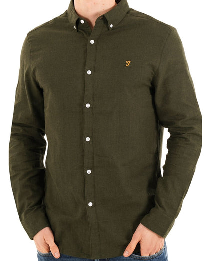 Farah Milners Shirt Evergreen Marl