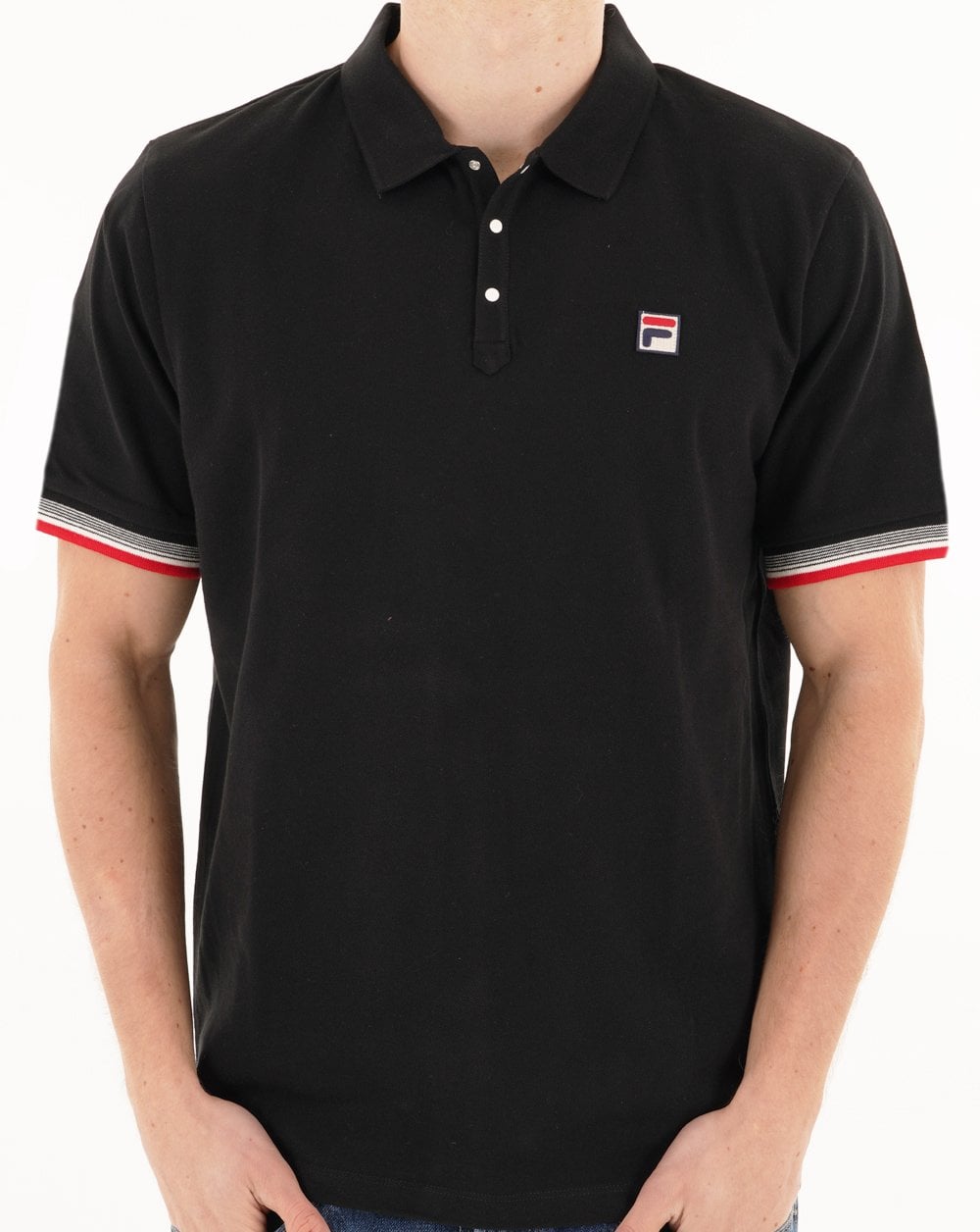 Fila Vintage Zev Polo Shirt Black