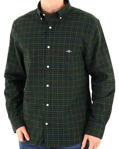 Gant Poplin Check Shirt Tartan Green