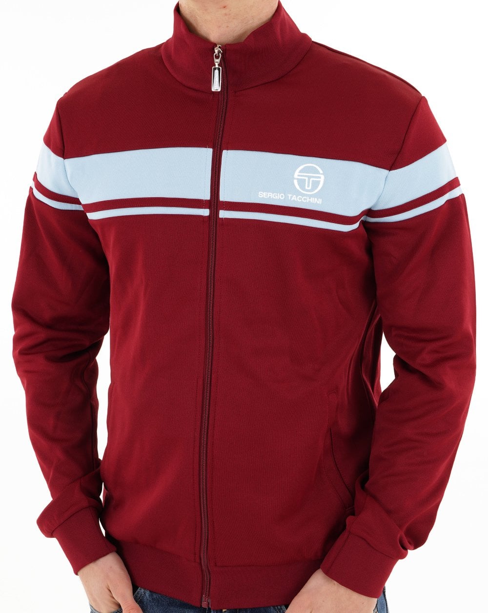 Sergio Tacchini Masters Track Top Claret/Sky Blue