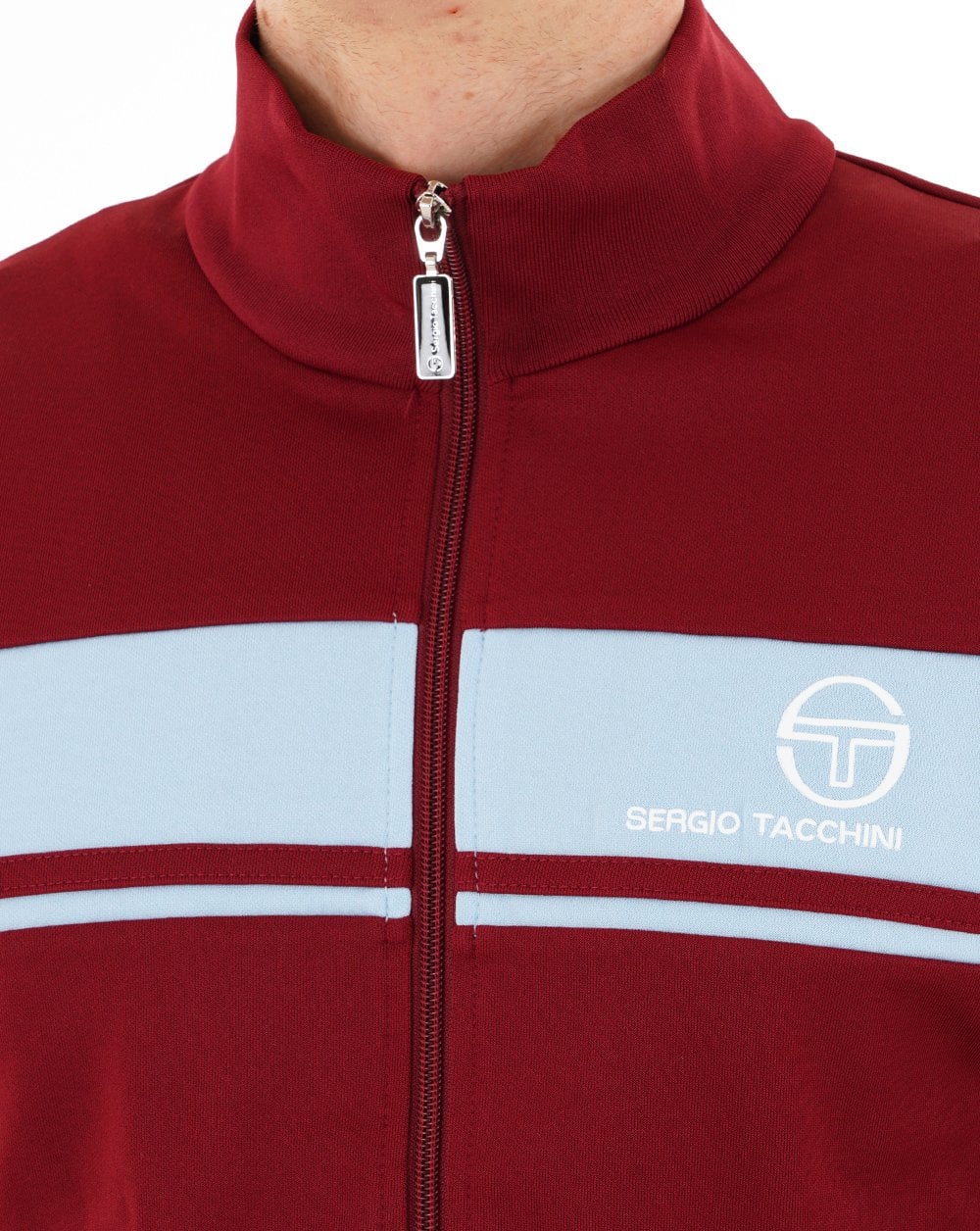 Sergio Tacchini Masters Track Top Claret/Sky Blue